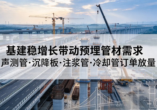 三明基建稳增长带动预埋监测管材需求，声测管、沉降板、注浆管订单持续放量